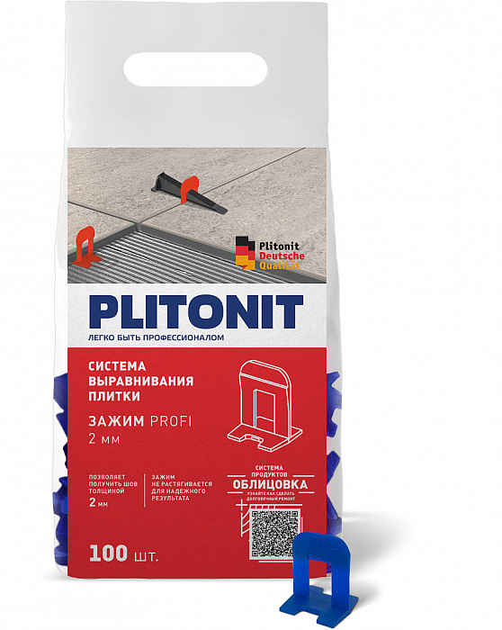 Зажим Plitonit SVP-PROFI, 2 мм, 100 шт в пакете