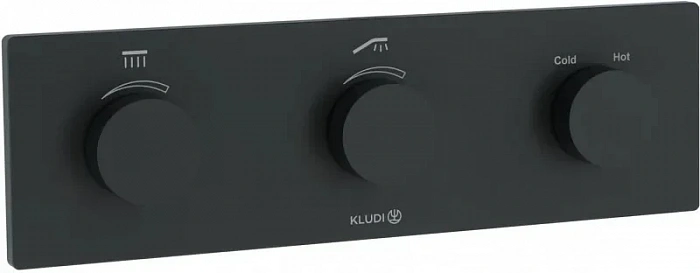 Термостат для ванны Kludi PushTronic 3830039-00 встраиваемый, черный матовый