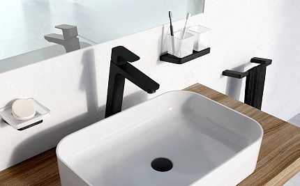 TD 220.20 Держатель с двумя стаканами, черный X07P558