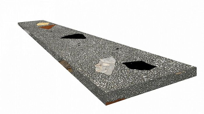 Ступень Coliseum Gres Палладио Блэк угол лев. 33x120