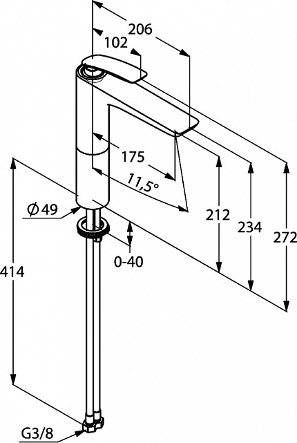 Смеситель для раковины Kludi Balance, высота 213 мм