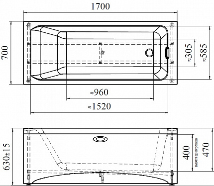 Фронтальная панель Radomir Агата 1700х700