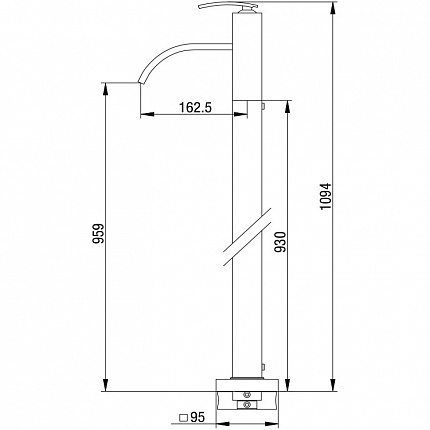 Напольный смеситель для раковины Jacuzzi Glint 0IQ00100JA00