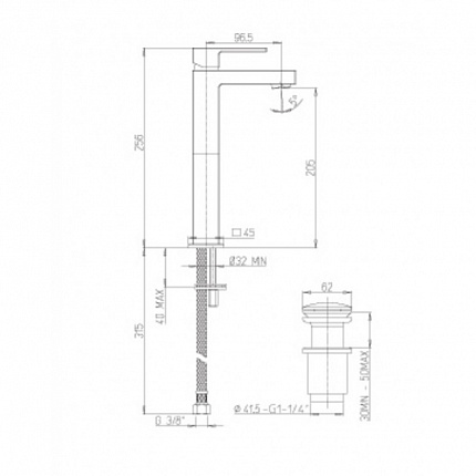 Смеситель для раковины Paini Dax 84CR211LLRSSR хром