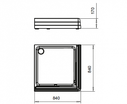 Душевой поддон Radomir 80,квадратный