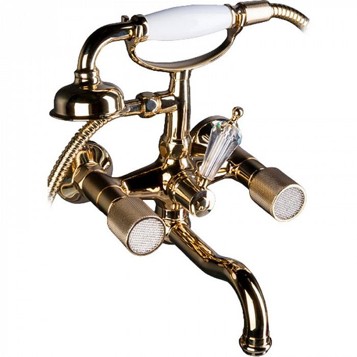 Смеситель для ванны Boheme Royal Cristal, золотой