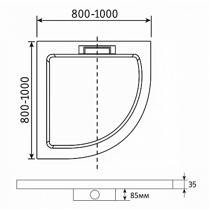 Душевой поддон полукруглый RGW GWS-31 Белый, 03150400-01