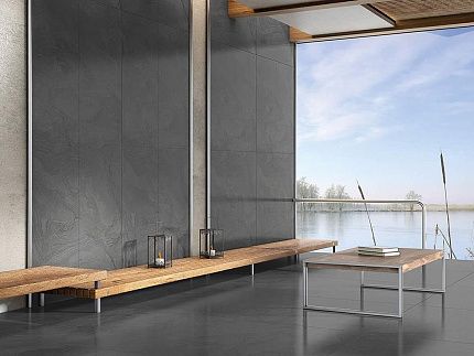Керамогранит Kutahya Atlantis Anthracite Rectified Parlak Nano  1200x2400
