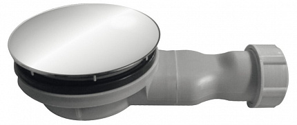 Сифон для акриловых и SMC поддонов CEZARES с гидрозатвором универсальный, диаметр 90 мм, крышка хромCZR-02-90.
