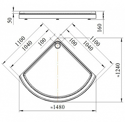 Душевой поддон Radomir 110,радиальный