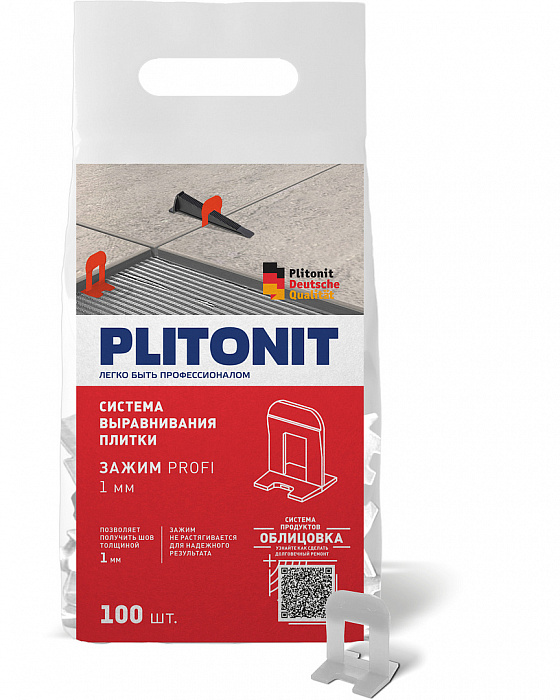 Зажим Plitonit SVP-PROFI, 1 мм, 100 шт в пакете